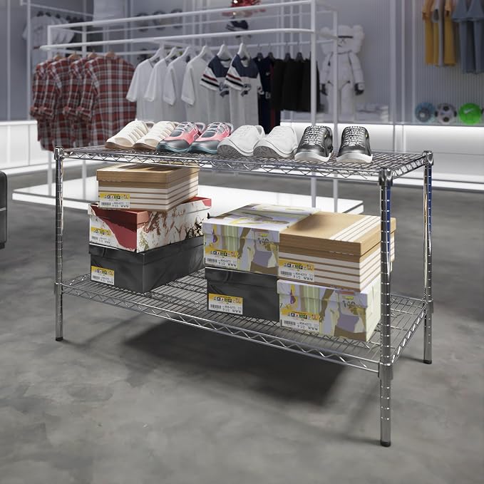 21" Deep x 48" Wide x 27" Height Wire Shelving Kit | 2-Tier | NSF Commercial - Image 2