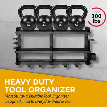 GRG Tools Heavy-Duty Power Tool Organizer – Wall Mounted Drill Rack - Image 5