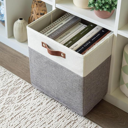 OrganiHaus 13" x 13" x 13" Cube Fabric Storage Bins Set of 4, Fabric Storage - Image 5