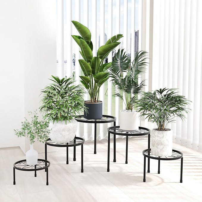 Linpla 5-Pack Decent Metal Plant Stands, Heavy Duty Flower Pot Stands - Image 4