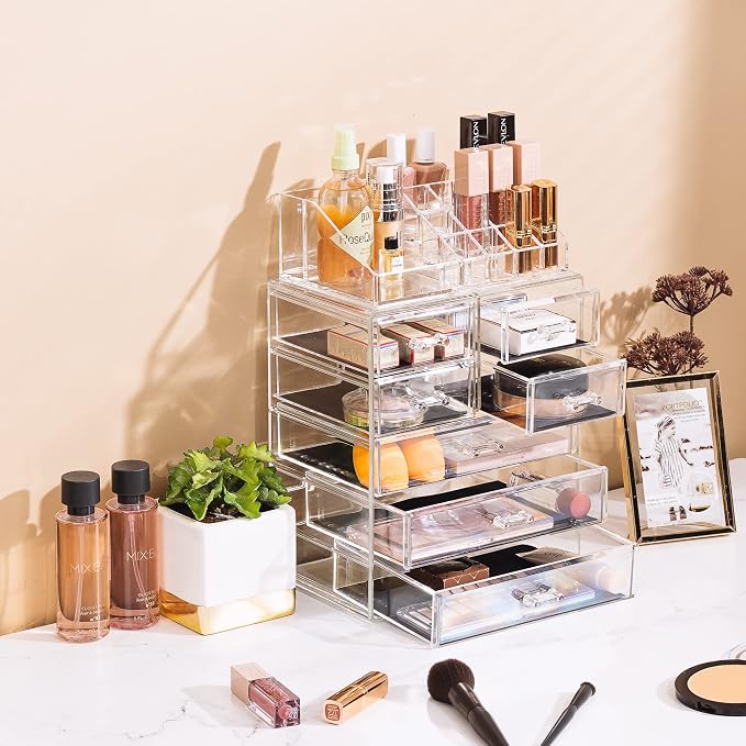Sorbus Acrylic Makeup Organizer Set, 7-Drawer Vanity & Countertop Cosmetic - Image 6