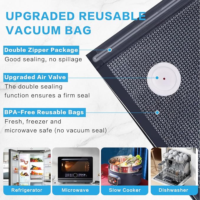 Handheld Vacuum Sealer for Food Powerful Vacuum Sealer Machine, Seal Meal Saver - Image 7