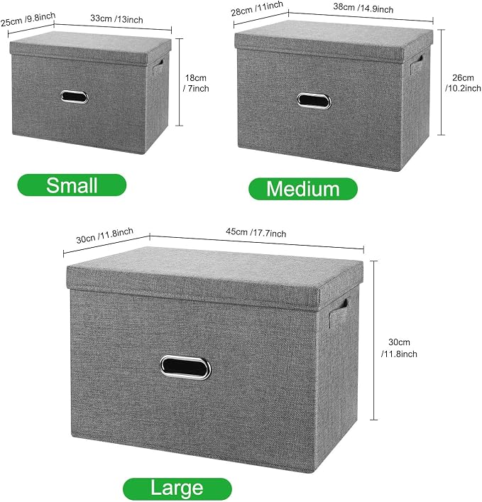 Large Linen Collapsible Storage Bins - Image 7