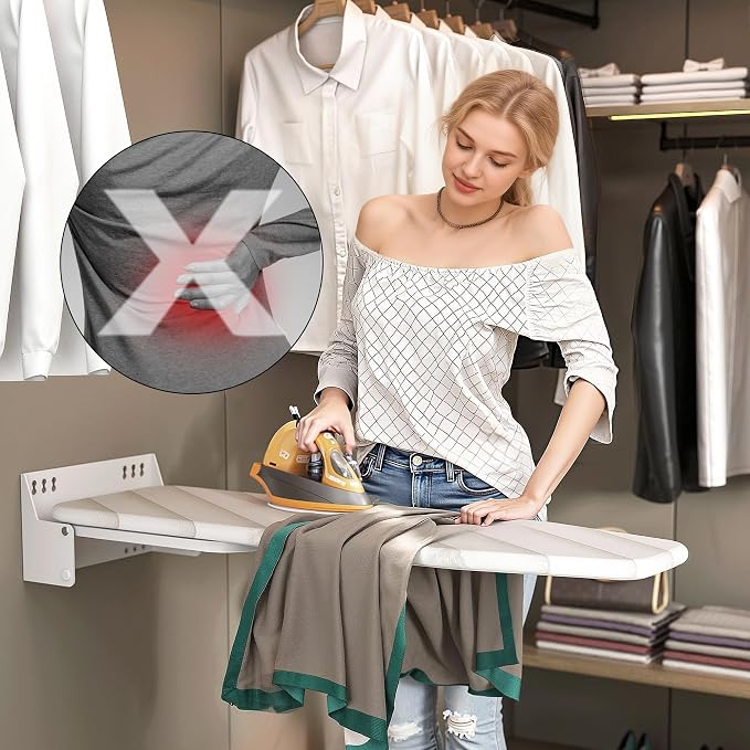 Wall-Mounted Ironing Board 37.4" x 11.8" Compact Mount Fold Down Iron Board - Image 6