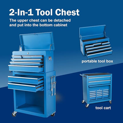 Tool Chest, 8-Drawer Rolling Tool Storage Cabinet - Image 4