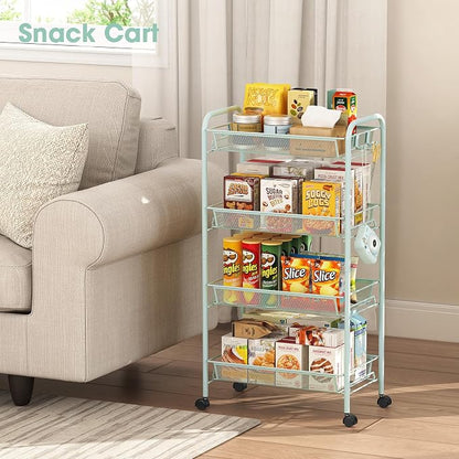 TOOLF 4-Tier Rolling Cart, Metal Utility Cart - Image 2