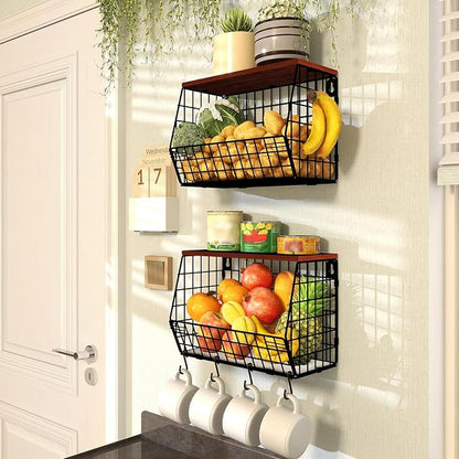 Mefirt 2pcs Fruit Basket Kitchen Storage Basket - Image 5