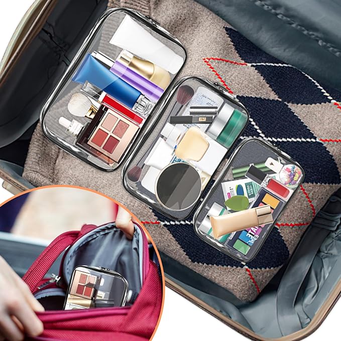 AURUZA Clear Makeup Bag, Portable Travel Toiletry Bags - Image 7