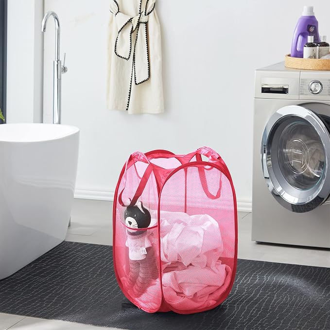 TECHMILLY Collapsible Mesh Pop Up Laundry Hamper - Image 6