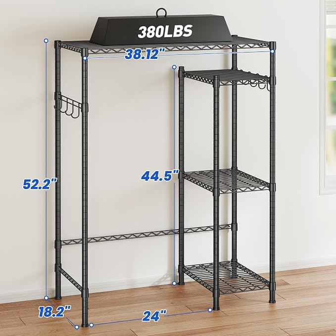 REIBII Mini Fridge Stand with Storage, 4-Tier Adjustable Shelves, 380 lbs | - Image 3