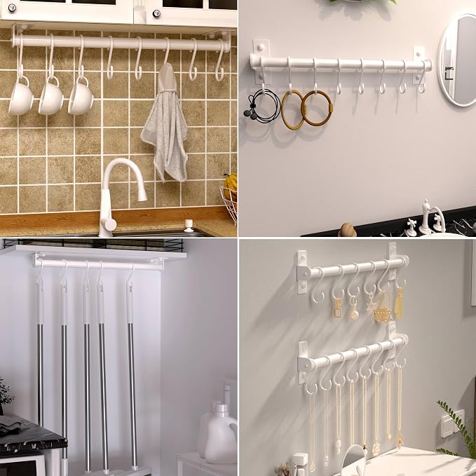 Dseap Kitchen Utensil Holder Hanger, Pot and Pan Rack Wall Mounted, Kitchen Rail - Image 7