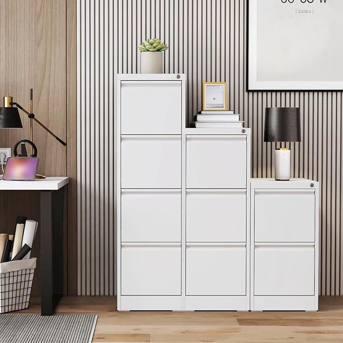 2 Drawer File Cabinet with Lock, Vertical Metal Filing Cabinet Under Desk - Image 7