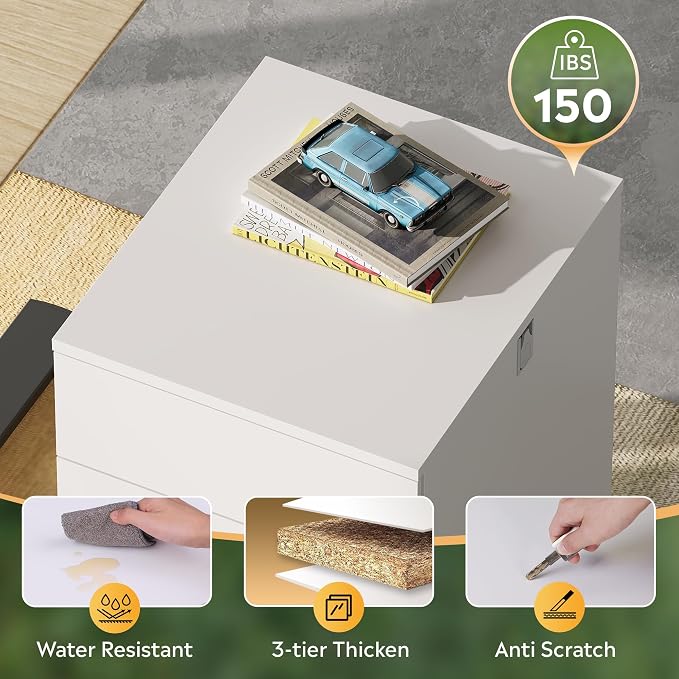 DEVAISE 3 Drawer Rolling File Cabinet - Image 6