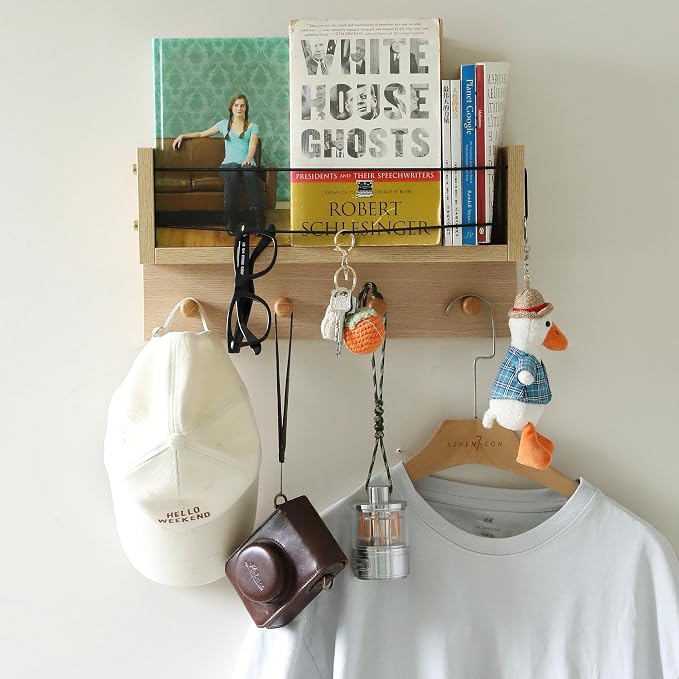 Entrance Coat Rack ，Coat Hooks, Wall-Mounted Wooden Hook Rack, Wall-Mounted - Image 5