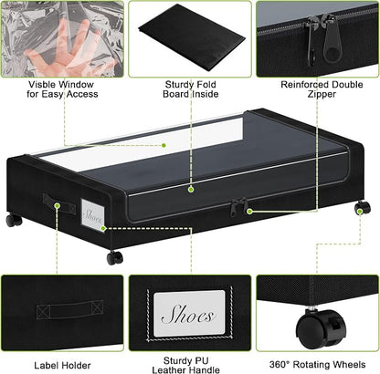 Tututry Under Bed Storage with Wheels, XXL 60L Under the Bed Storage Bins - Image 4