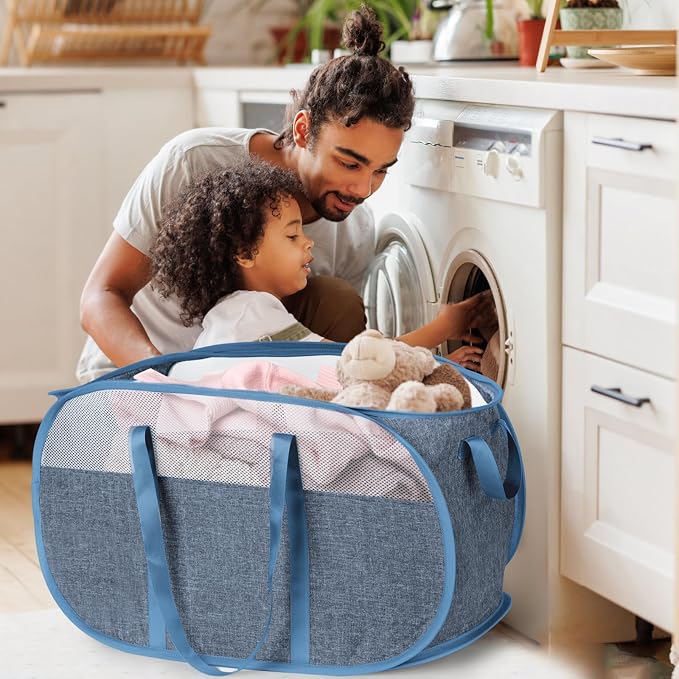 100L Collapsible Laundry Baskets, Tear Proof Pop Up Laundry Hamper - Image 2