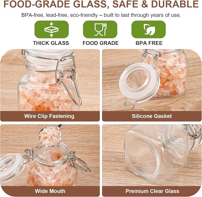 12 Pack Spice Jars, 4 oz Glass Containers - Image 4