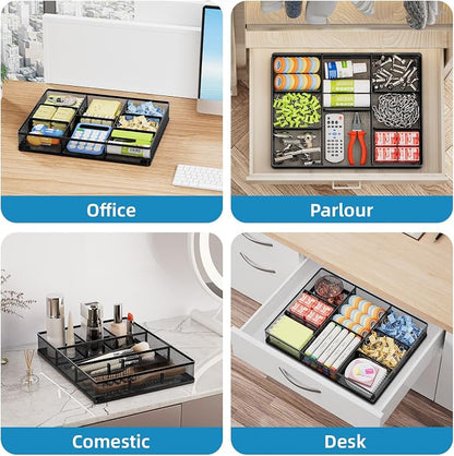 Marbrasse Desk Drawer Organizer, Metal Mesh Drawer Organizer Tray - Image 4