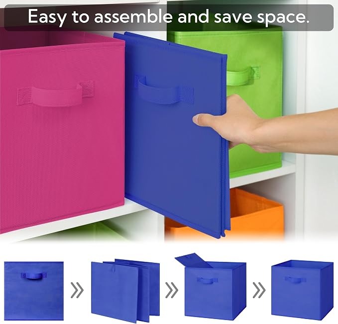 GRANNY SAYS 11 Inch Cube Storage Bins, Cube Storage Organizer, Rainbow | - Image 8
