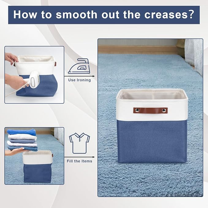 Collapsible Fabric Storage Cubes 11x11 Cube Storage Bins, 4 Pack Closet Baskets - Image 2