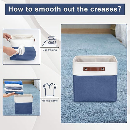 Collapsible Fabric Storage Cubes 11x11 Cube Storage Bins, 4 Pack Closet Baskets - Image 2