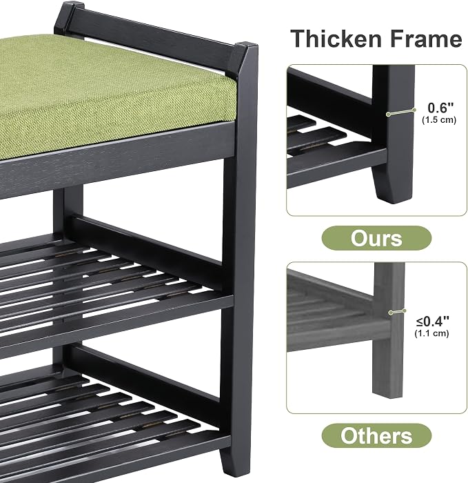 PETKABOO Shoe Rack Bench with Storage 27.6 in, Living Room - Image 8