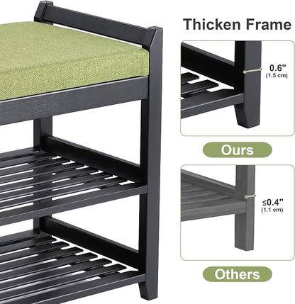 PETKABOO Shoe Rack Bench with Storage 27.6 in, Living Room - Image 8