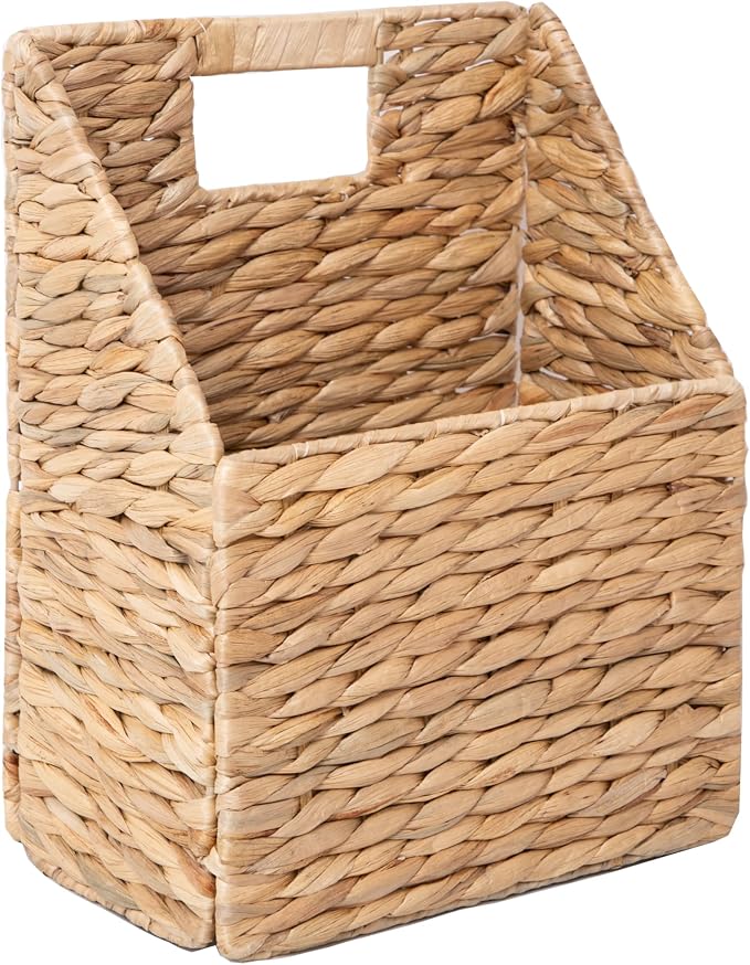 GYASVWU Foldable Water Hyacinth Hanging Baskets, Collapsible Wicker Wall Baskets by GYASVWU