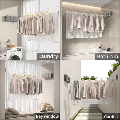 JOOM Retractable Clothesline Heavy Duty Clothes Drying Laundry Line Wall - Image 5