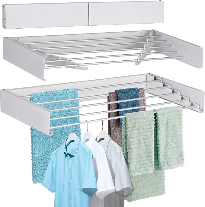 FOCHIER F Laundry Drying Rack Wall Mounted Clothes Drying Rack Collapsible by FOCHIERF