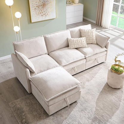 88.98" Sectional Couches for Living Room, Cloud Couch Sectional - Image 3