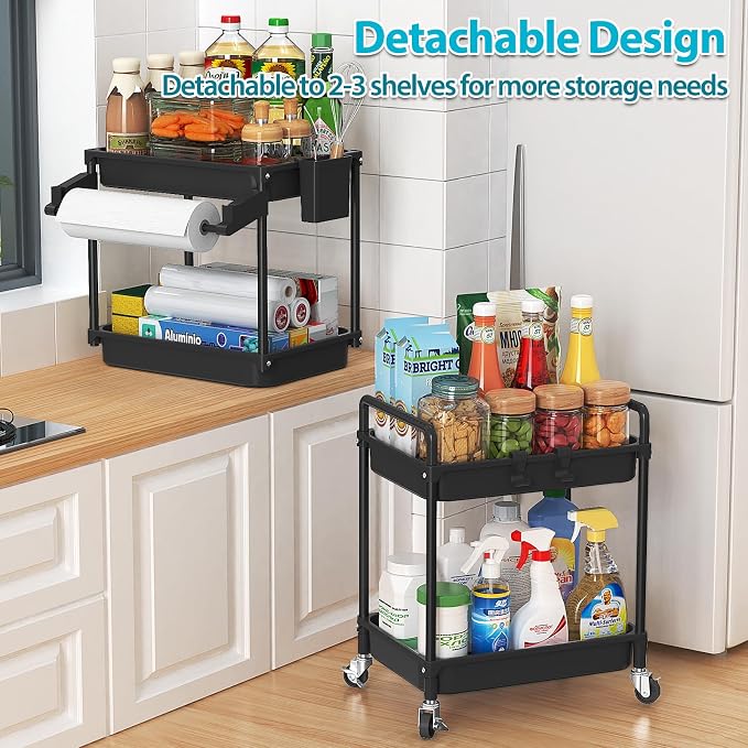 SPACEKEEPER Rolling Storage Cart, 4-Tier Bathroom Organizer Utility Cart - Image 5