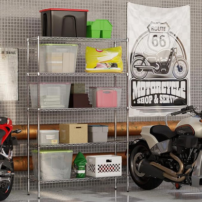 14" Deep x 48" Wide x 74" Height Wire Shelving Kit | 5-Tier | NSF Commercial - Image 5