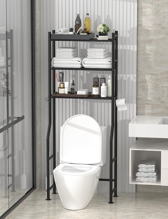 Livilord 3-Tier Over The Toilet Storage, Freestanding Metal Bathroom Shelves - Image 2