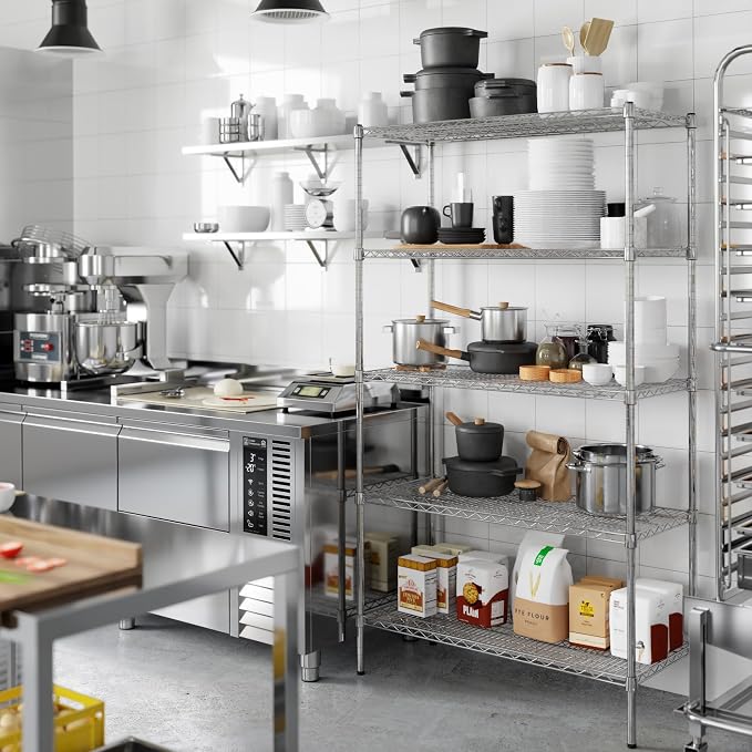18" Deep x 42" Wide x 74" Height Wire Shelving Kit | 5-Tier | NSF Commercial - Image 6