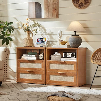 LEYAOYAO Rattan Nightstands Set of 2 - Image 6
