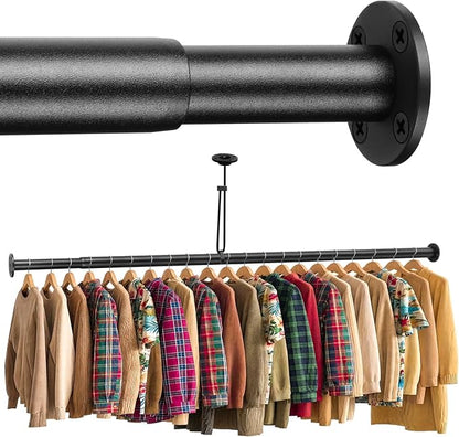 BaiNong Closet Rods for Hanging Clothes Adjustable 17-134" Black Heavy Duty | by BaiNong
