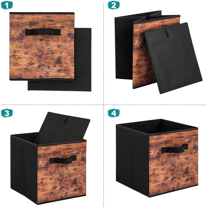 Stero Fabric Storage Cubes, 3 Pack Foldable Storage Bins - Image 3