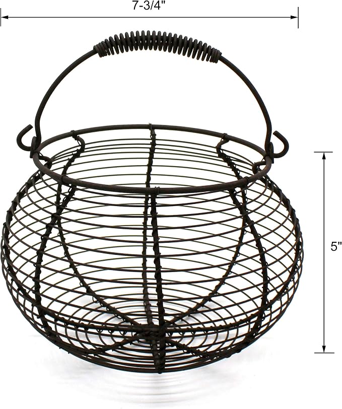CVHOMEDECO. Rustic Wire Egg Basket - Image 2