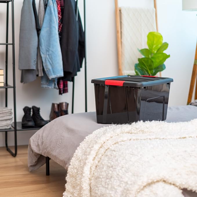 IRIS USA 40 Qt Stackable Plastic Storage Bins - Image 6