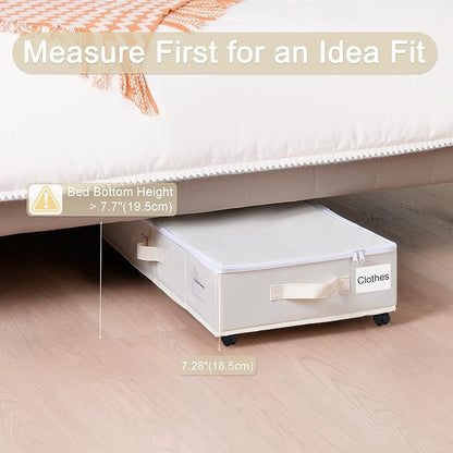 Vincona Under Bed Storage with Wheels, 2 Pack Under Bed Storage Containers with - Image 2