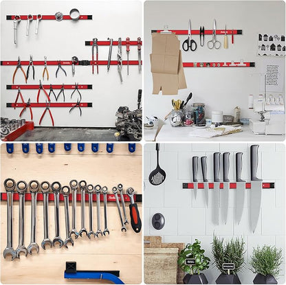6 Pieces 24" Magnetic Tool Holder Strip, Metal Tool Organizer Rack - Image 6