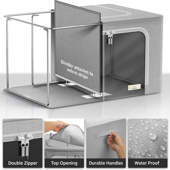 Sorbus Storage Bins with Divided Interior - Image 3