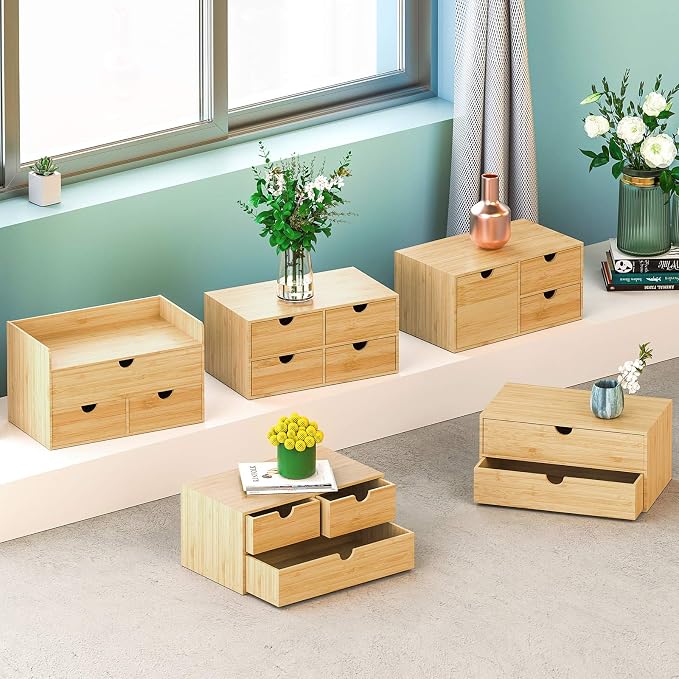 Bamboo Desk Drawer Organizer, Desktop Organizer - Image 5