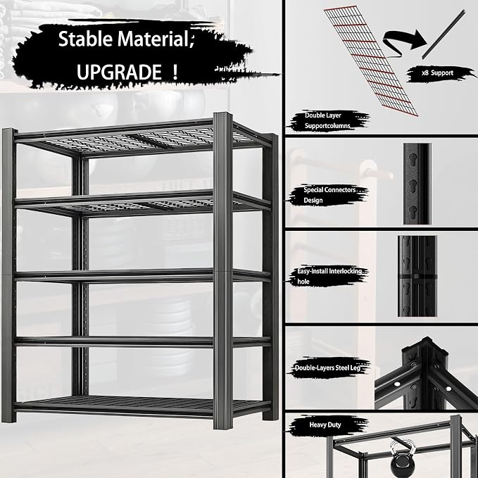 Standing Shelf Units Heavy Duty Storage Rack 3250LBS Industrial Wire Mesh - Image 6