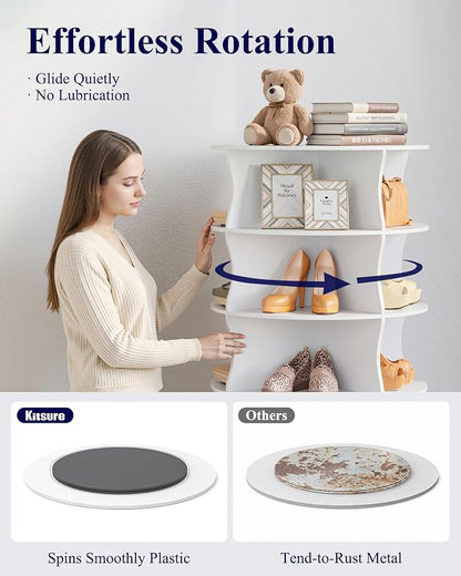 Kitsure Shoe Rack for Ehtryway, 7-Tier Rotating Shoe Rack Tower, 360° Revolving - Image 8