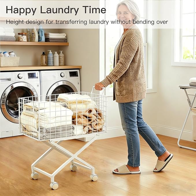 Rolling Laundry Basket with Wheels - Image 3