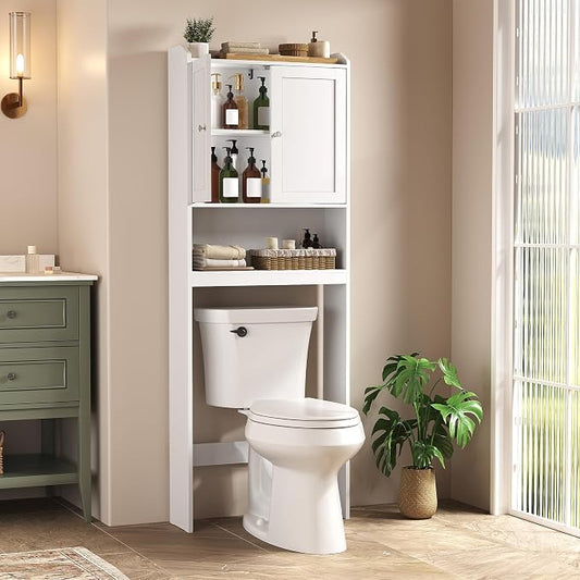 VASAGLE Over the Toilet Storage Cabinet, Adjustable Shelves, Space-Saving | by Unknown