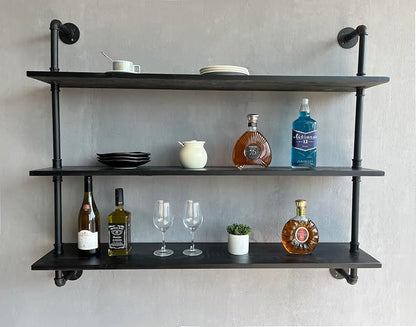 HDDFER Industrial Pipe Shelf Shelving Bookcase, Wall Mounted Rustic Bookshelf - Image 7