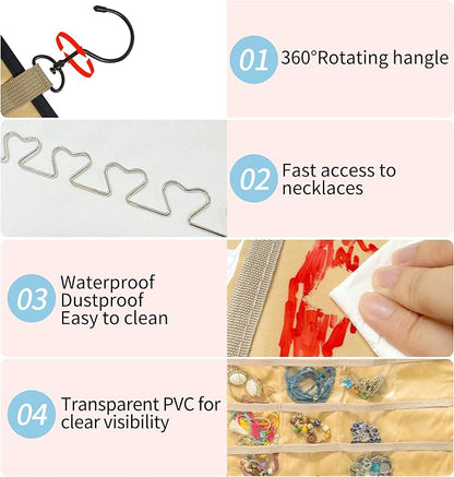Bloss Hanging Jewelry Organizer-48 Pockets Dual-Sided Hanging Jewelry - Image 5